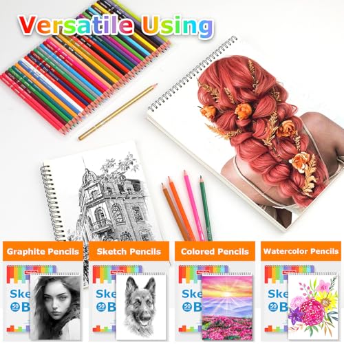 Hapikalor Drawing Pad for Kids, Sketch Pads 50 Sheets, 3-Pack Kids Travel Activities Spiral Bound Drawing Books Bulk 6" x 9 ", Drawing Paper for Kid 9-12 - Image 3