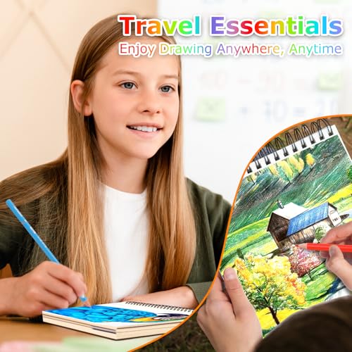 Hapikalor Drawing Pad for Kids, Sketch Pads 50 Sheets, 3-Pack Kids Travel Activities Spiral Bound Drawing Books Bulk 6" x 9 ", Drawing Paper for Kid 9-12 - Image 5