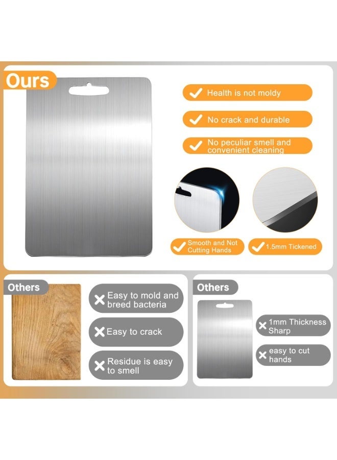 Stainless Steel 304 Cutting Board, Double-Sided Chopping Board, Food-Grade Metal Cutting Board, Non-Porous & Odor Resistant, Easy to Clean, Smart Modern Design, 25 × 30 cm - Image 4