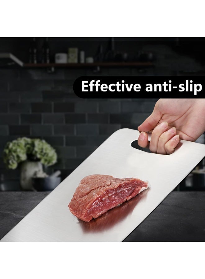 Stainless Steel 304 Cutting Board, Double-Sided Chopping Board, Food-Grade Metal Cutting Board, Non-Porous & Odor Resistant, Easy to Clean, Smart Modern Design, 25 × 30 cm - Image 2
