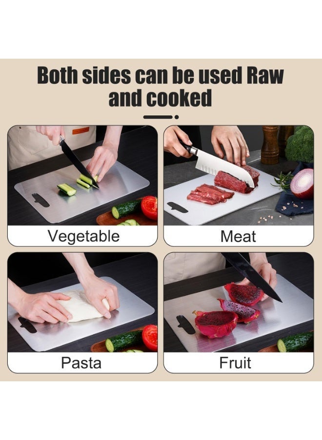 Stainless Steel 304 Cutting Board, Double-Sided Chopping Board, Food-Grade Metal Cutting Board, Non-Porous & Odor Resistant, Easy to Clean, Smart Modern Design, 25 × 30 cm - Image 3