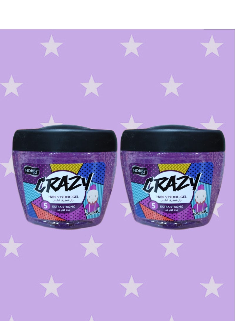 هوبي 2 قطع جل تصفيف الشعر كريزي ترطيب فوري ارجواني عبوة اقتصادية صناعة تركية 700 مل