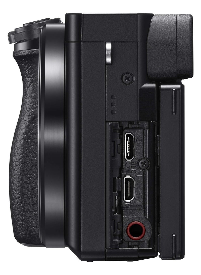 Sony Alpha ILCE 6100 24.2 MP Mirrorless Digital SLR Camera Body only | APS-C Sensor | Fast Auto Focus, Real-time Eye AF, Real-time Tracking | 4K Vlogging Camera - Black - Image 3