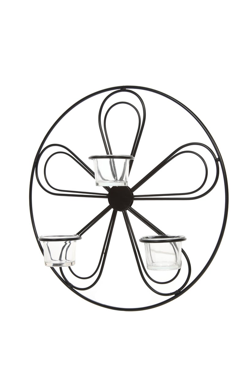 Hosley Large Floral Wall Sconce 13.5 Inch Diameter Tea Light Candle Holder LED Farmhouse Ideal Gift for Weddings, Special Occasions, and for Wall Decor, Home, Spa, Aromatherapy, Reiki. - Image 4