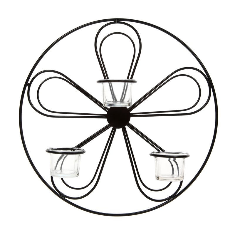 Hosley Large Floral Wall Sconce 13.5 Inch Diameter Tea Light Candle Holder LED Farmhouse Ideal Gift for Weddings, Special Occasions, and for Wall Decor, Home, Spa, Aromatherapy, Reiki. - Image 3