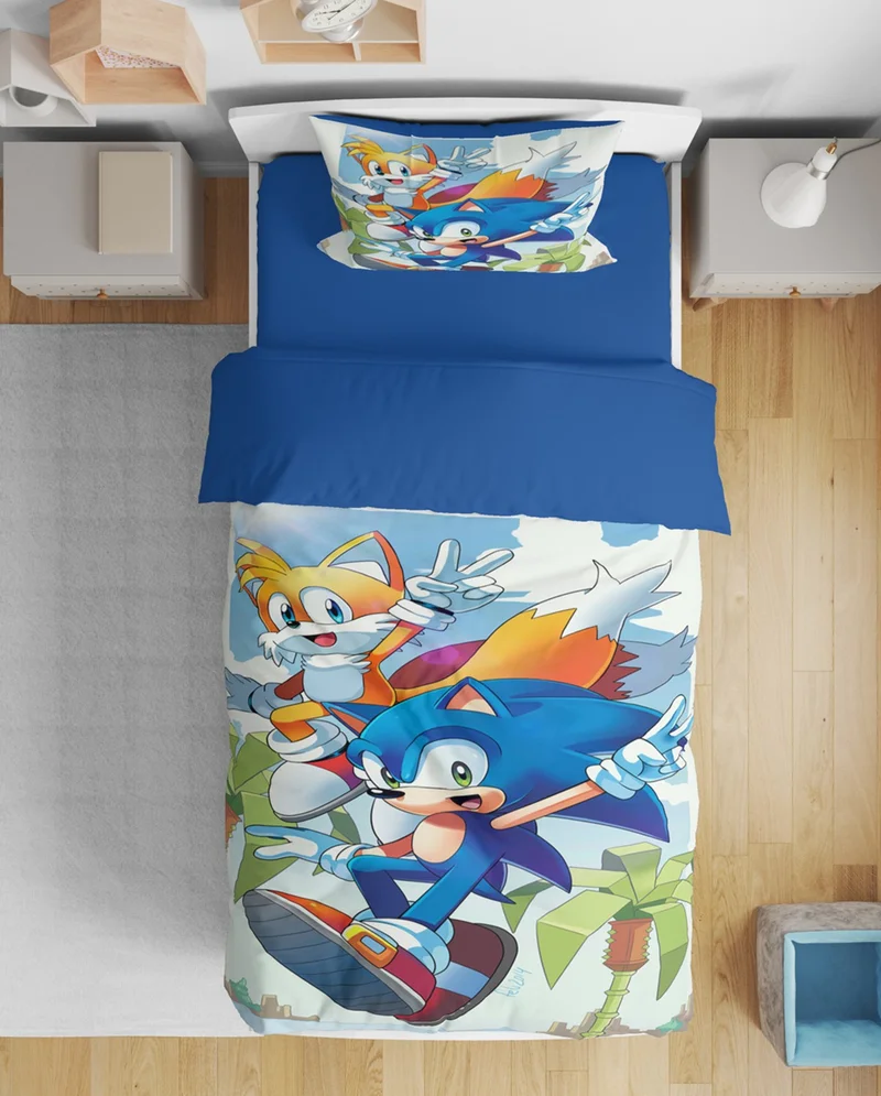 اراي هوم Erays Home Erayshome Sonic 3D Printed Single Bed Sheetless Duvet Cover Set