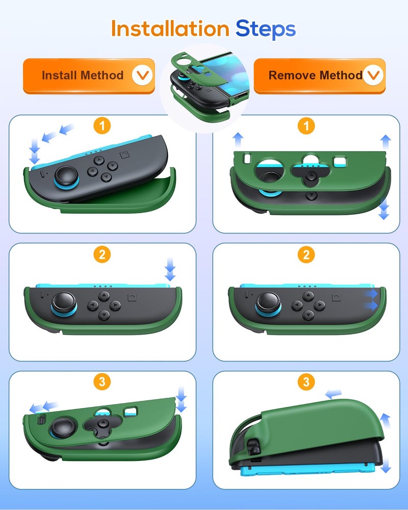 FYOUNG Upgrade Switch 2 Protective Case&Screen Protector Set, Dockable Cover Hard Shell for Nintendo Switch 2 2025 Console Accessories,Travel-Friendly,Kickstand Cutouts(Green, for Switch 2 7.9inch) - Image 3
