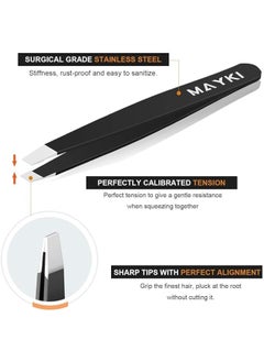 MAYKI Eyebrow Tweezers Set 6 PCS Professional Stainless Steel Eyebrow Tweezers Kit for WomenMen Great Precision Tweezers Set for EyebrowFacial Hair RemovalIngrown HairsSplinterTick Remover by MAYKI  - Image 4