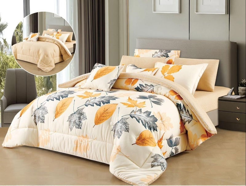 Double bed sheet set, 8 pieces, microfiber, soft quality and elegant design
