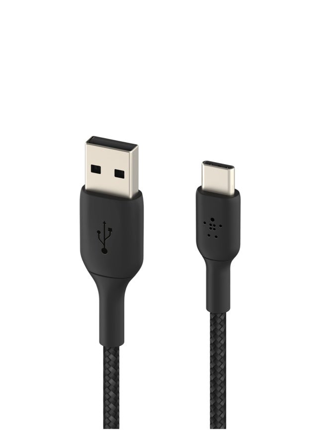 belkin كابل بيلكن بطول 1 متر مضفر C إلى A أسود - Image 1