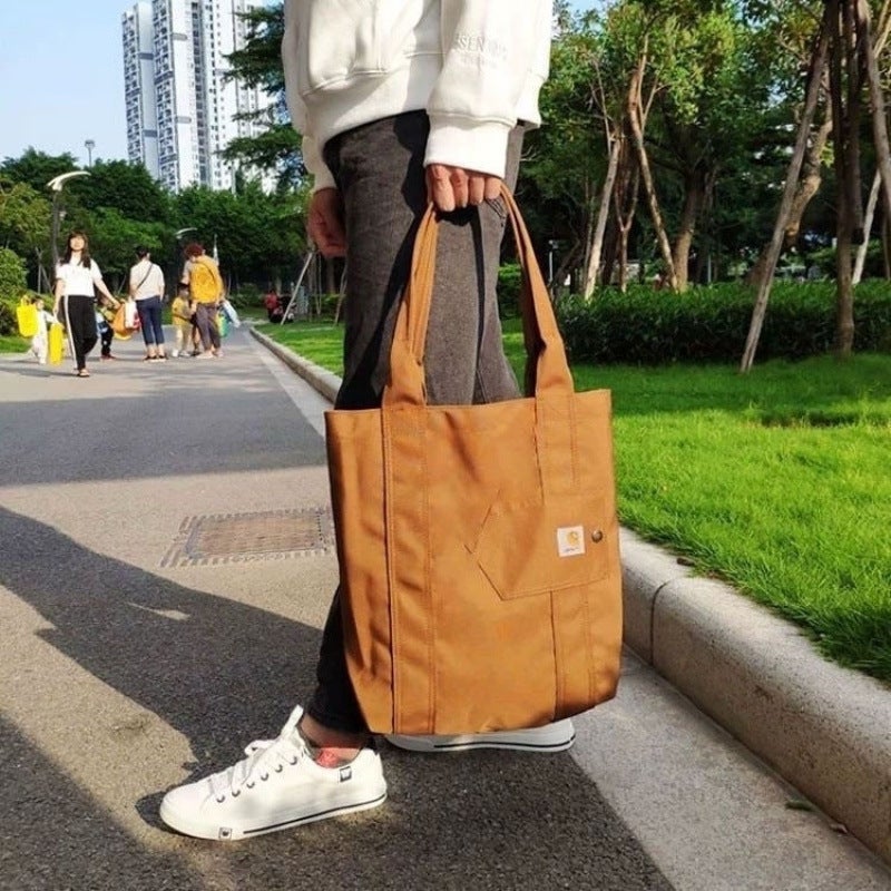 Simple Canvas Japanese Style Large Capacity Shoulder Casual New Style Student Class Travel Bag Women'S Single Shoulder Canvas Bag For Going Out - Image 2