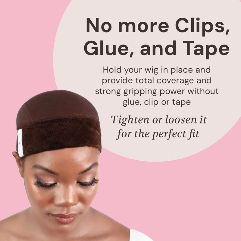 Milano Collection GripCap All in One WiGrip Comfort Band & Wig Cap in Brown - Image 3