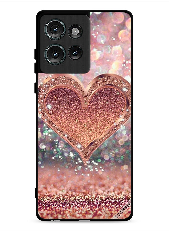Covernex Motorola Edge 50 Protective Case Cover Glitter Heart - Image 1