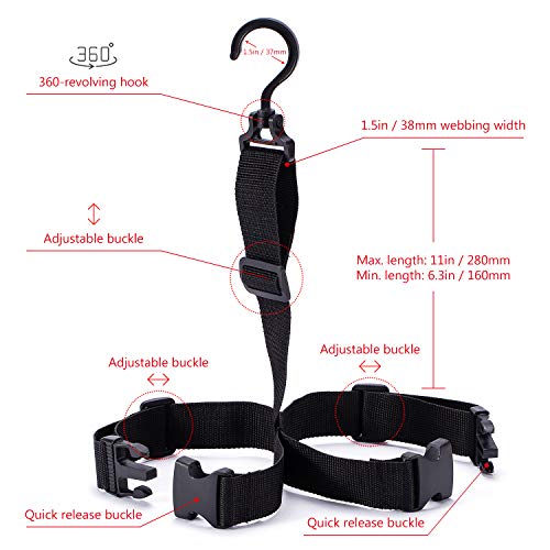 BASSDASH Fishing Wader Boot Hanger Adjustable Strap for Storage Drying - Image 3