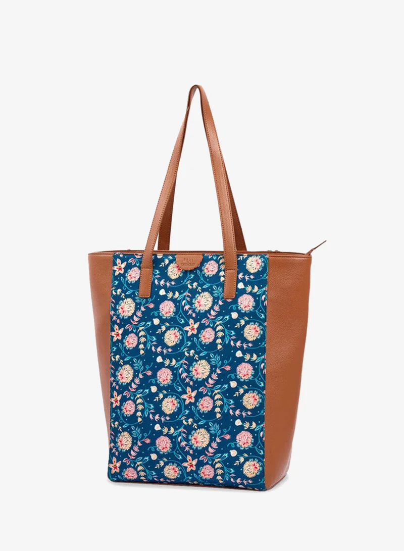 تشومباك Teal By Chumbak Blue Bloom Shopper Tote