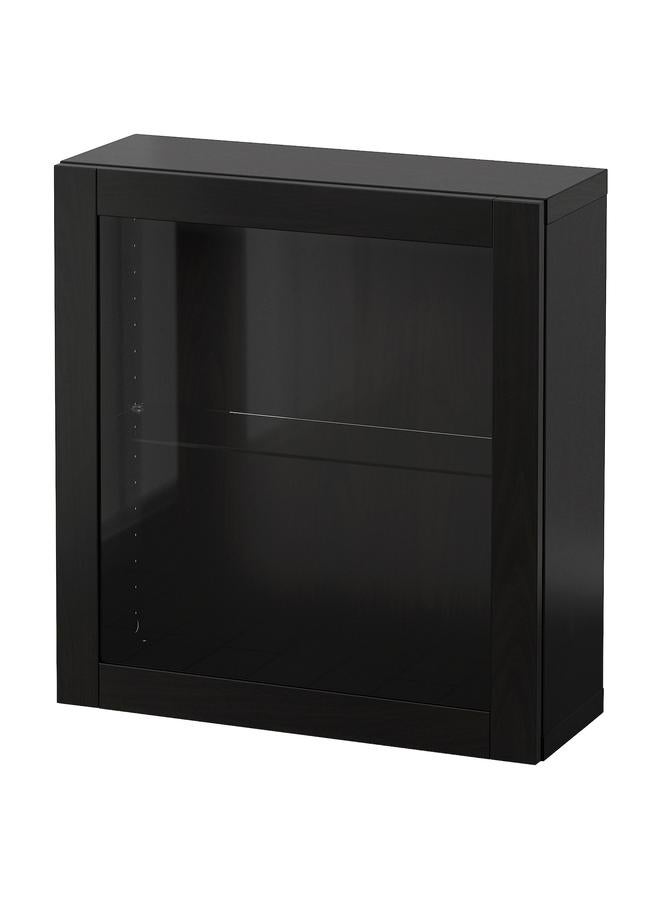 Zaboon Wall-Mounted Cabinet Combination, Black-Brown/Sindvik Black-Brown Clear Glass, 60X22X64 Cm - Image 1