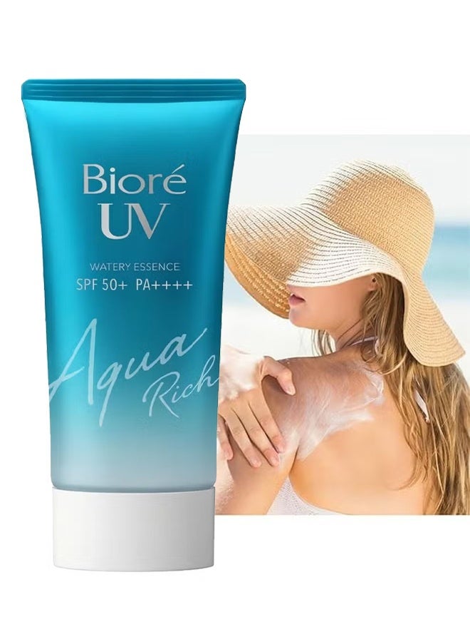Biore UV Watery Essence, SPF 50 + PA ++++ Sunscreen Cream, Moisturizing Lightweight Sun Block, Water-Based Sunscreen Stick 50ML - Image 1