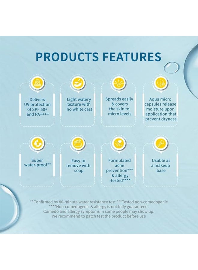 Biore UV Watery Essence, SPF 50 + PA ++++ Sunscreen Cream, Moisturizing Lightweight Sun Block, Water-Based Sunscreen Stick 50ML - Image 4