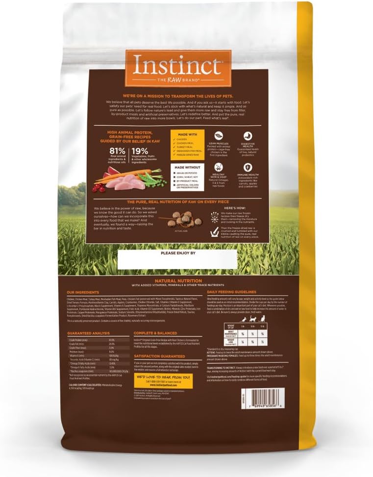 Instinct Originalgrain-Free Recipe with Real Chicken Dry Cat Food - 11LB - Image 2