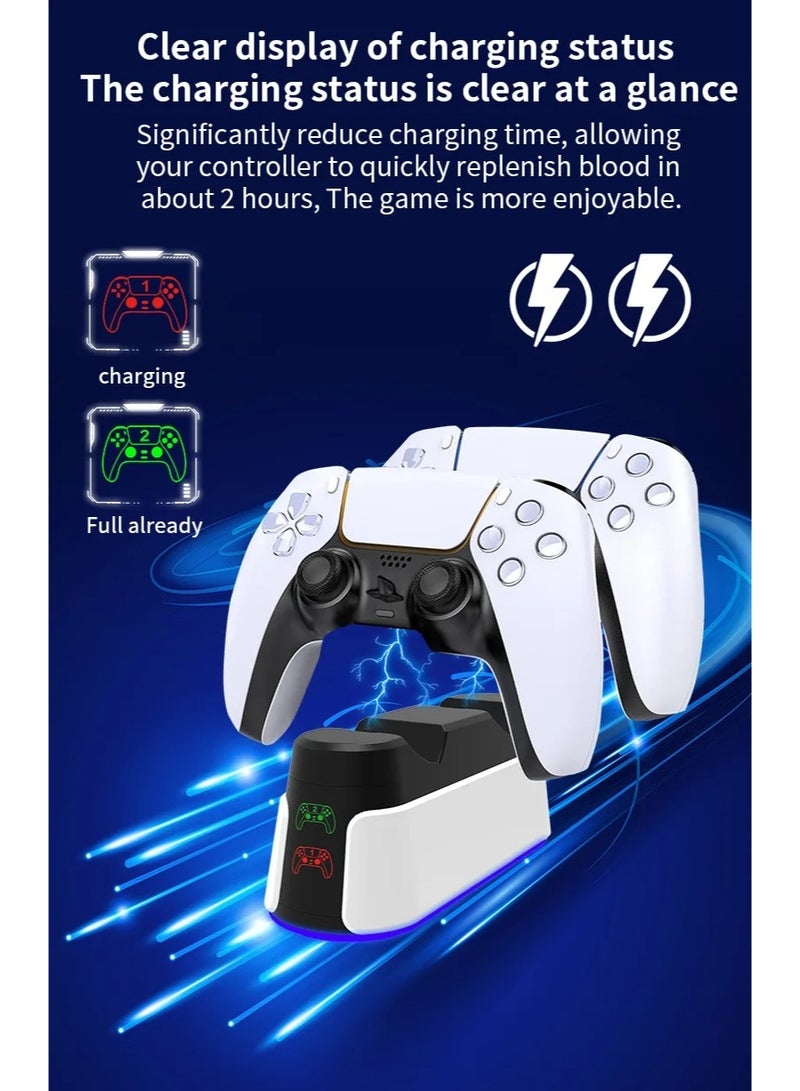 AGYAONE New Controller RGB Charging Station For PS5 Dual Fast Charger RGB Indicator Charging Stand Docking Station For PS5 Gamepad Type-C - Image 5