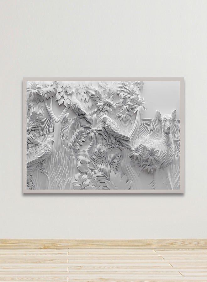 Marktna Canvas Wall Art For Wall Decoration Abstract Design With A Hollow Silver Frame Size 120x80cmOne Piece - Image 1