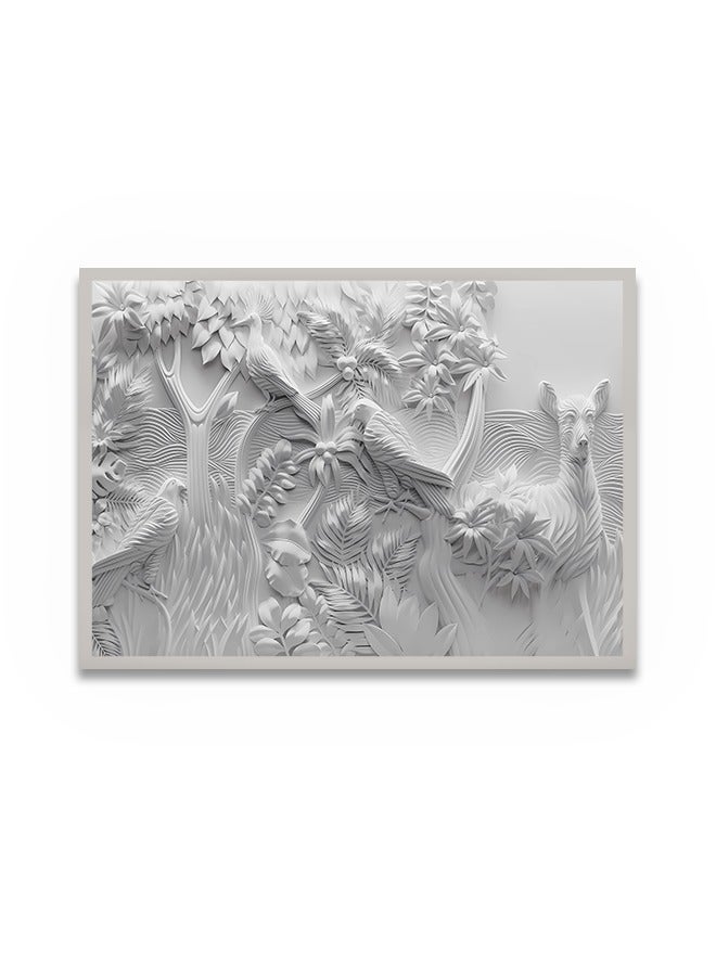 Marktna Canvas Wall Art For Wall Decoration Abstract Design With A Hollow Silver Frame Size 120x80cmOne Piece - Image 2