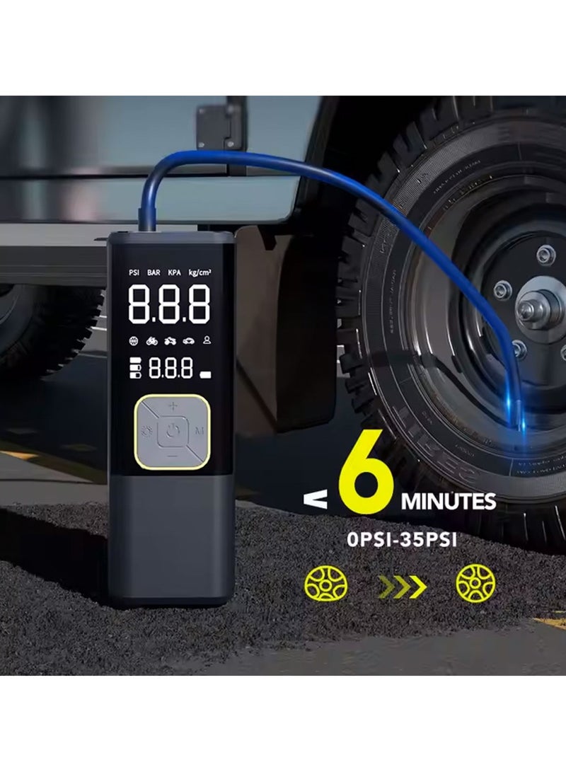 Generic Multi-Purpose Car Tire Inflator with Power Bank & Rechargeable Flashlight – High Pressure, Wireless, Auto Pressure Detection - Image 2