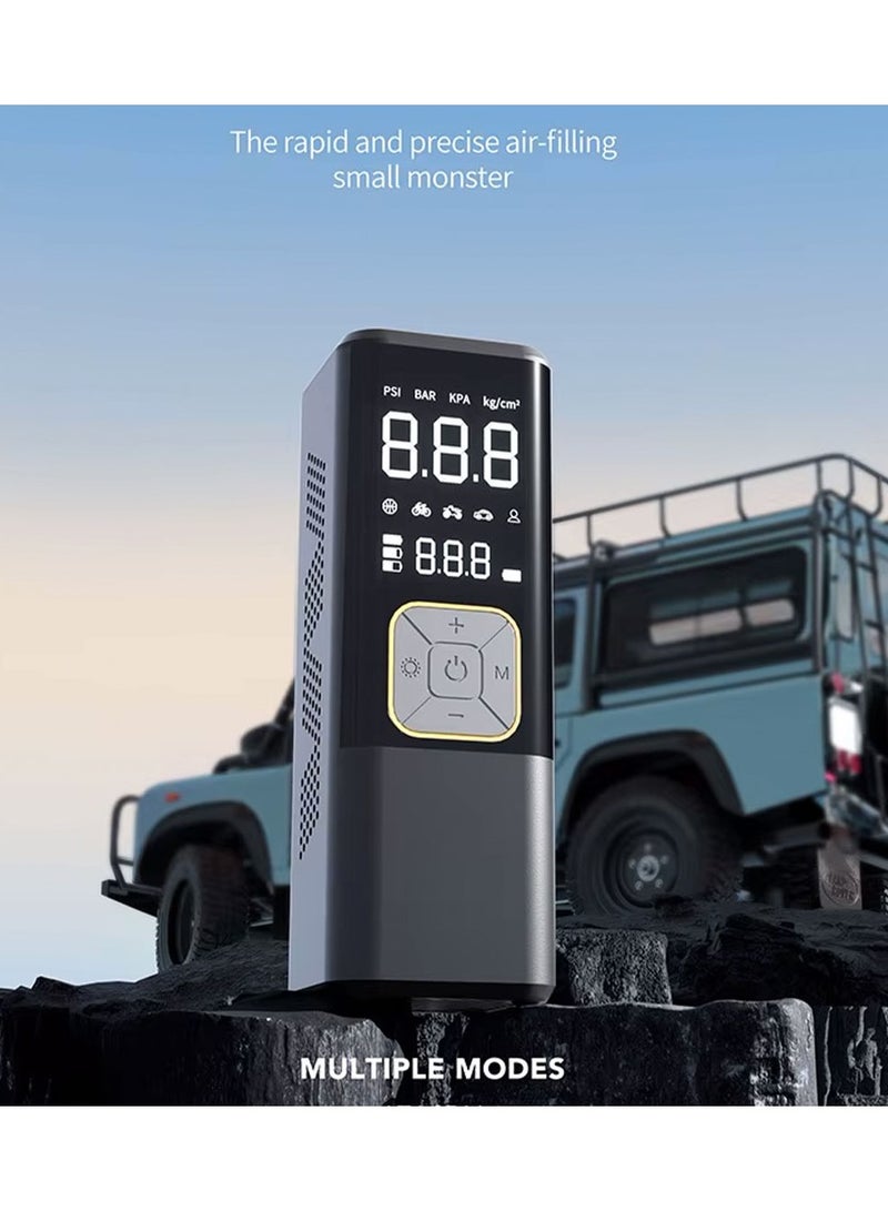 Generic Multi-Purpose Car Tire Inflator with Power Bank & Rechargeable Flashlight – High Pressure, Wireless, Auto Pressure Detection - Image 3
