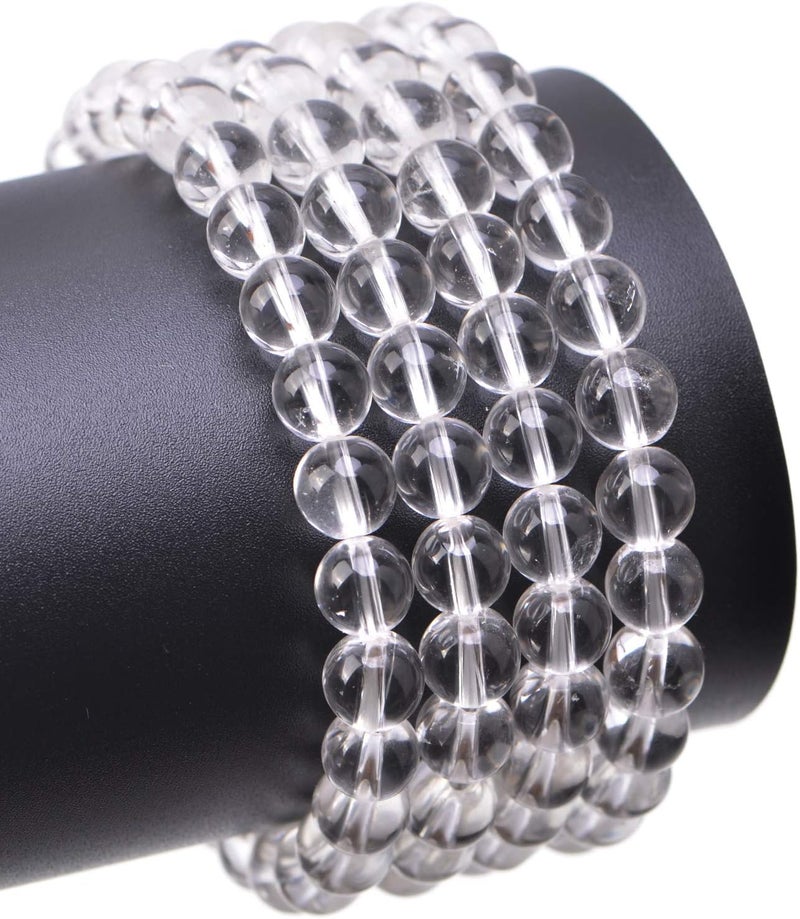 LPBeads 100PCS 8mm Natural Clear Quartz Crystal Gemstone Round Loose Beads for Jewelry Making with Crystal Stretch Cord - Image 4