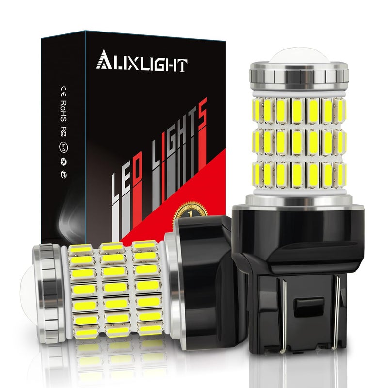 AUXLIGHT 7440 7441 7443 7444 T20 992 W21W LED Bulbs Xenon White Ultra Bright 60SMD LED Replacement for Back UpReverse Lights BrakeTail Lights Turn SignalParking or Running Lights Pack of 2