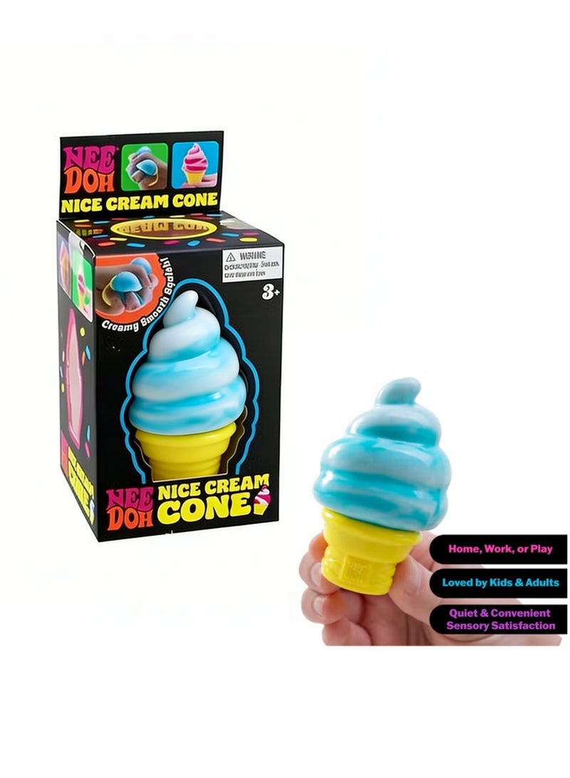 Needoh Schylling Needoh Ice Cream Cone - Sensory Squeeze Toy (Blue) - Image 1