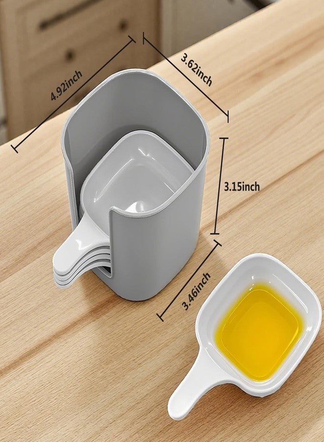 NUTSFLOW 6 Pack Dipping Sauce Plates with Storage Box – Stackable Plastic Condiment Dishes & Holder Set for Sauces, Snacks, Fruit & Appetizers, Portable & Reusable - Image 2