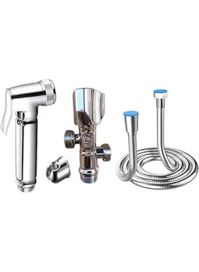 Bathroom bidet with two outlet corner valve