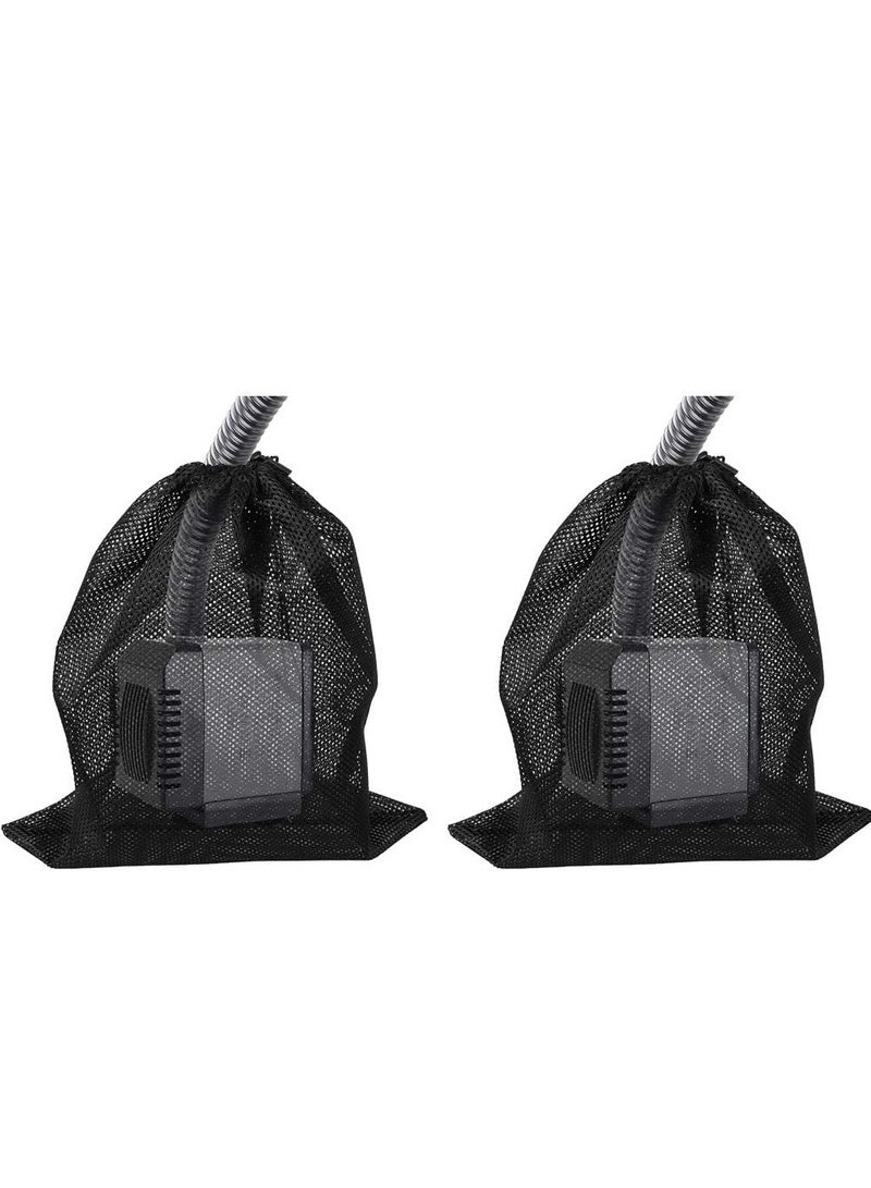 Zikra "Pump Barrier Bag, 2 Pcs 12.2""x 16.1"" Pond Mesh Pump Filter Bag with Drawstring, for Pond Biofilters Aquarium Filtration and Outdoor Swimming Pool Black Media Bags " - Image 1