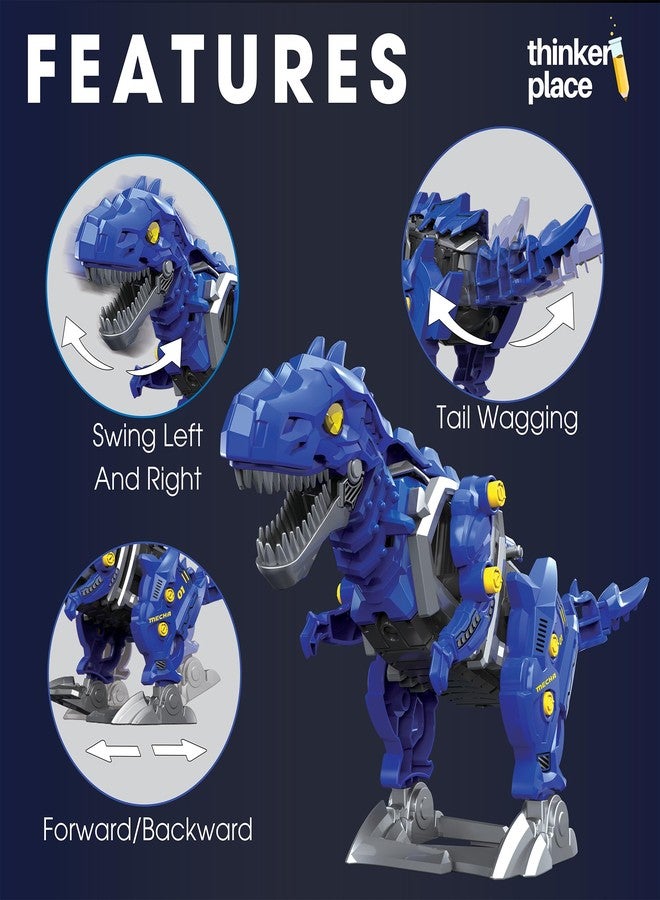 ThinkerPlace مجموعة بناء ديناصور تيرانوصور يعمل بالتحكم عن بعد من ThinkerPlace | ديناصور يعمل بالتحكم عن بعد | تعليم العلوم والتكنولوجيا والهندسة والرياضيات: تعرّف على التكنولوجيا اللاسلكية | لعبة تعليمية للأطفال من عمر 6 سنوات فما فوق - Image 2