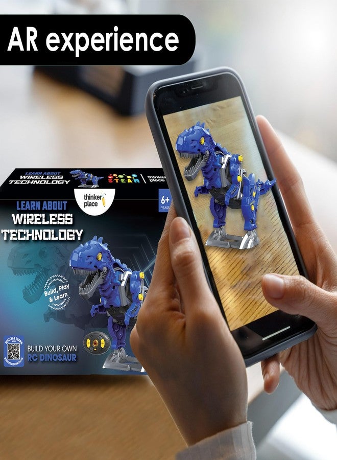 ThinkerPlace مجموعة بناء ديناصور تيرانوصور يعمل بالتحكم عن بعد من ThinkerPlace | ديناصور يعمل بالتحكم عن بعد | تعليم العلوم والتكنولوجيا والهندسة والرياضيات: تعرّف على التكنولوجيا اللاسلكية | لعبة تعليمية للأطفال من عمر 6 سنوات فما فوق - Image 5