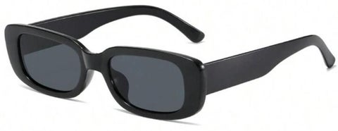 Small irregular rectangular sunglasses for UV protection - Black