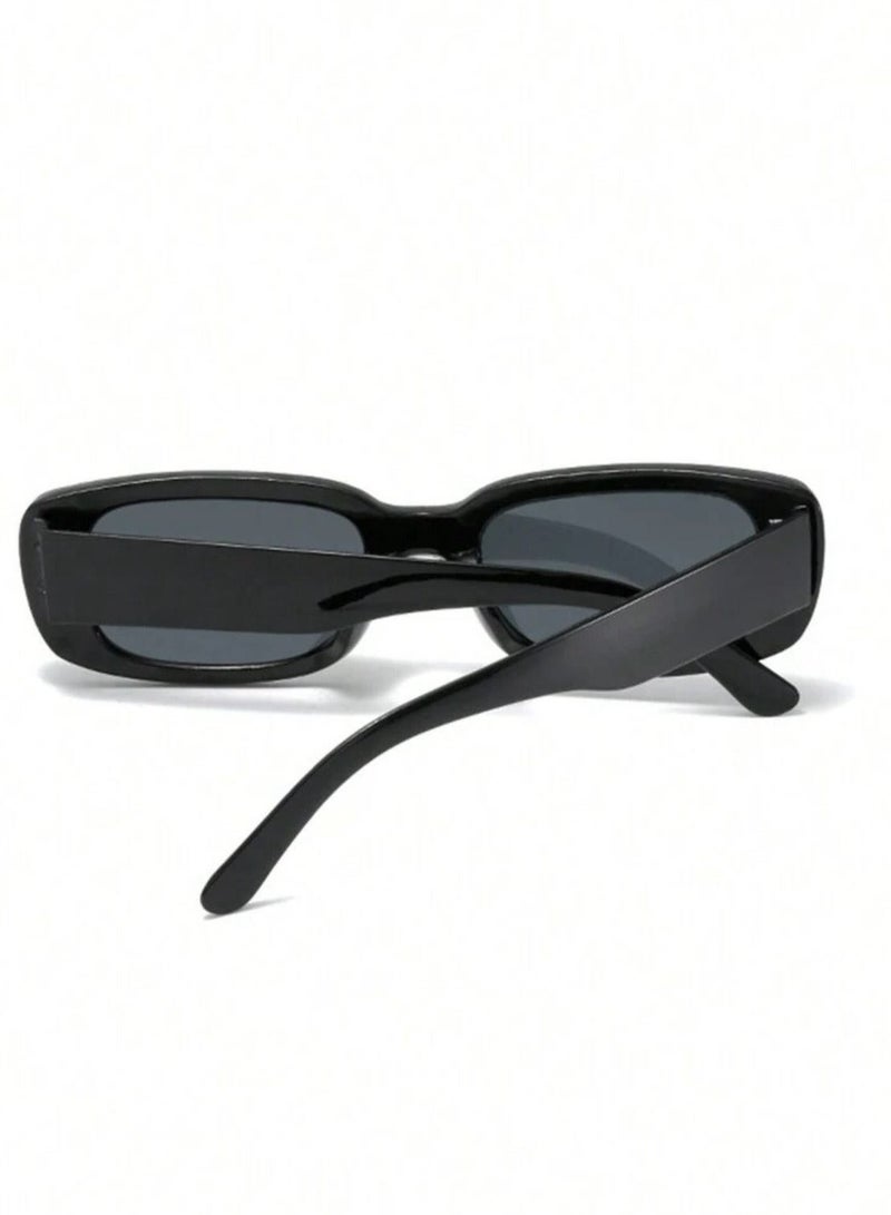 Shein Small irregular rectangular sunglasses for UV protection - Black - Image 3