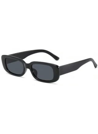 Small irregular rectangular sunglasses for UV protection - Black