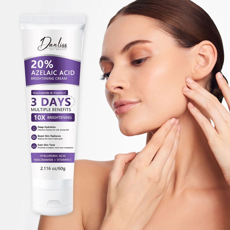 Danliss 20% Azelaic Acid Brightening Cream 60g (Niacinamide, Vitamin C, Hyaluronic Acid) - Image 1