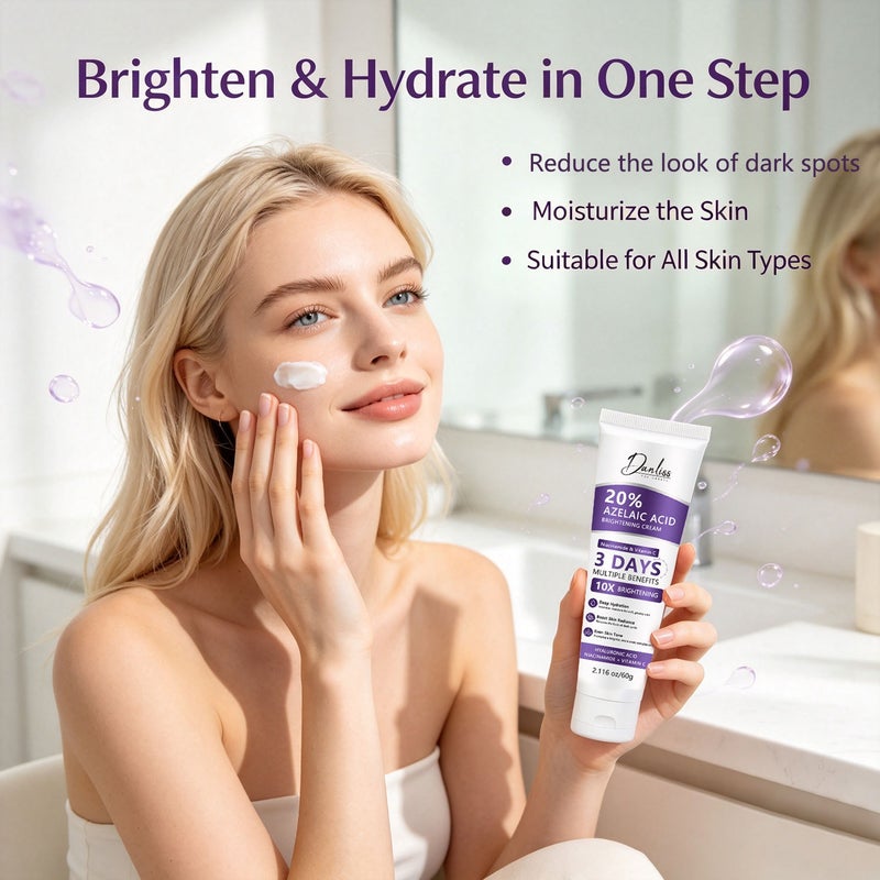 Danliss 20% Azelaic Acid Brightening Cream 60g (Niacinamide, Vitamin C, Hyaluronic Acid) - Image 3