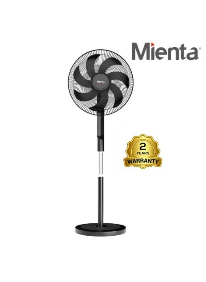 Mienta 18-inch pedestal fan, 7 blades, SF351338A - Black - Image 2