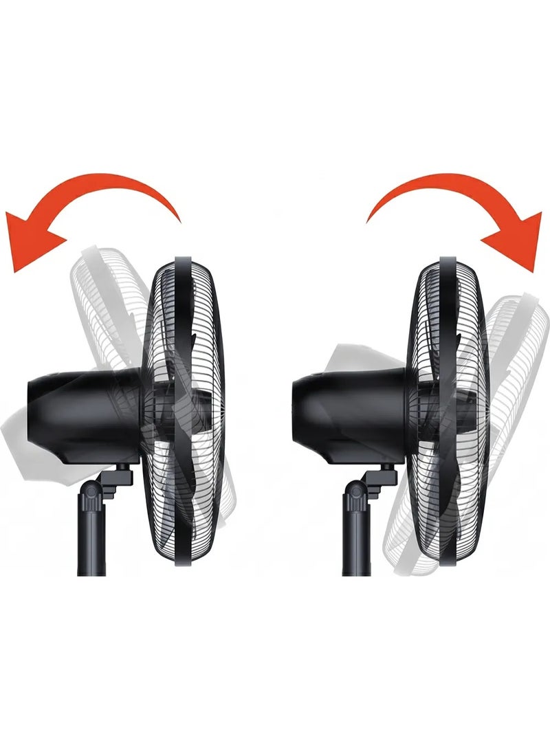 Mienta 18-inch pedestal fan, 7 blades, SF351338A - Black - Image 4