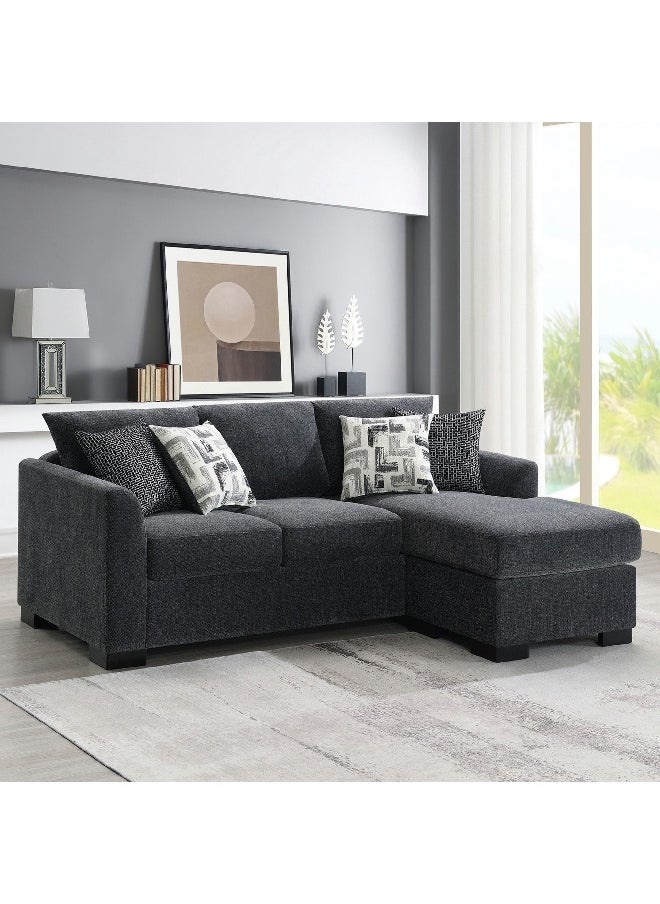 Home Box Bellmont 3-Seater Reversible Sleeper Corner Sofa Bed with Memory Foam Mattress and 4 Cushions 90 x 87.5 x 212 cm 