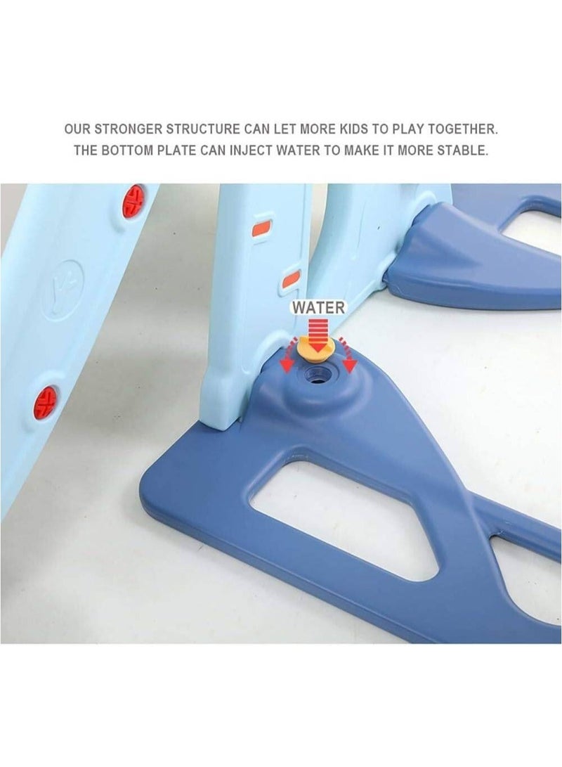 فول جوي مجموعة ملعب داخلي وخارجي للأطفال الصغار، مجموعة زحليقة وأرجوحة  3 في 1 للأطفال، مجموعة لعب زحليقة وأرجوحة مستقلة للأطفال مع طوق كرة سلة - Image 4