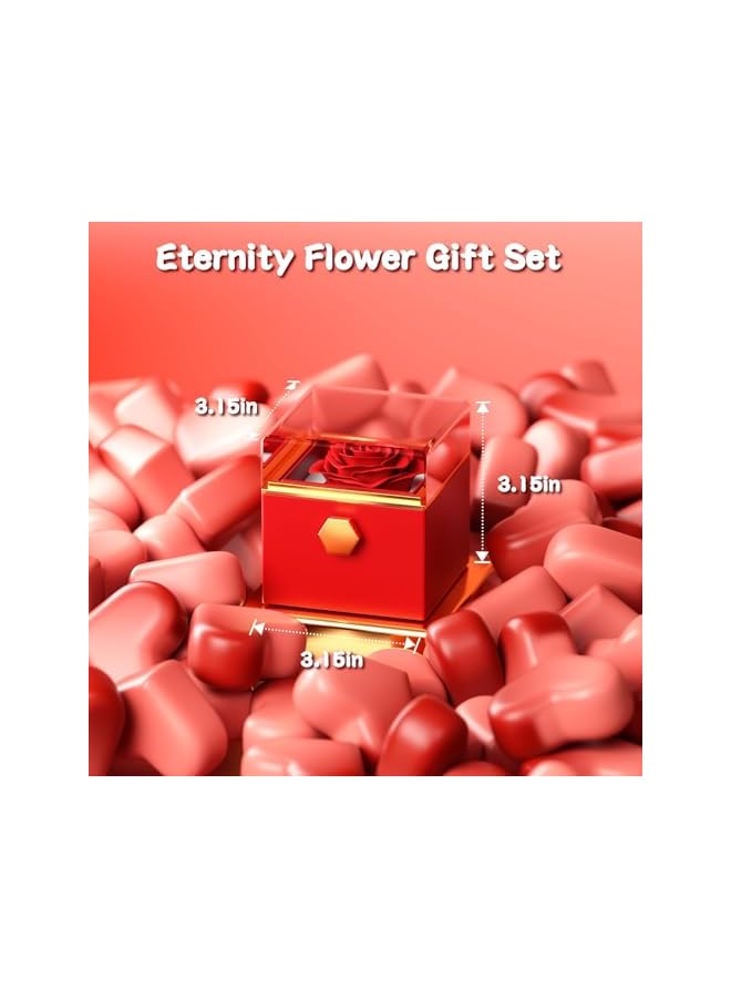 erorex Birthday Gifts for Women, Eternal Rose with "I Love You" Necklace in 100 Languages, Eternal Rose Flowers Gift for Mum, Wife, Girlfriend, Best Friend on Mother's Day, Valentine's Day, Anniversary  - Image 3