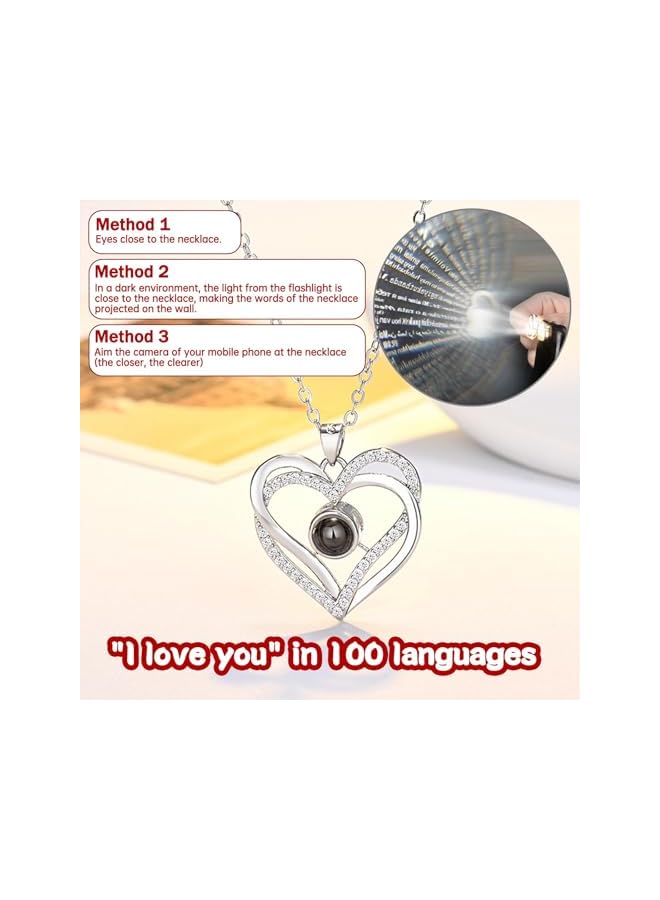 erorex Birthday Gifts for Women, Eternal Rose with "I Love You" Necklace in 100 Languages, Eternal Rose Flowers Gift for Mum, Wife, Girlfriend, Best Friend on Mother's Day, Valentine's Day, Anniversary  - Image 4