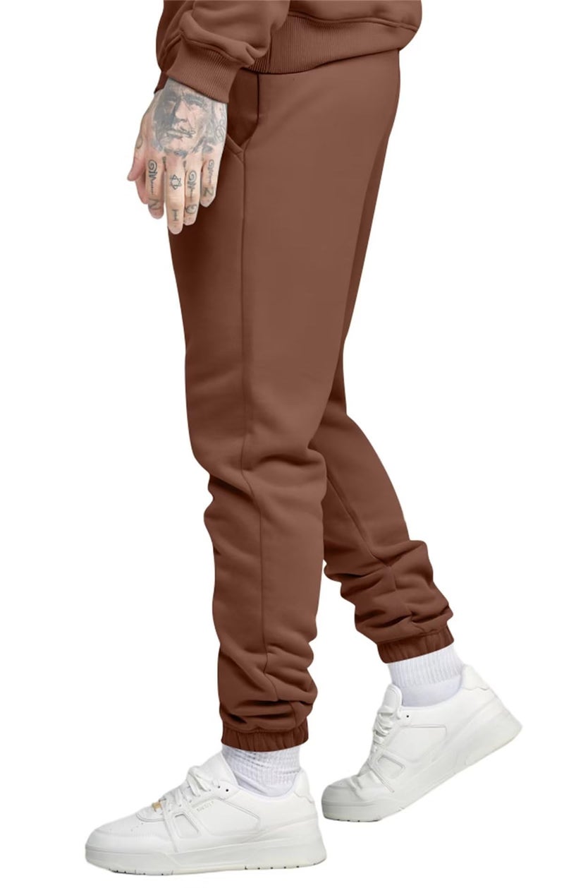 Uni Clau Men's Casual Tracksuit Athletic Sweatsuits Long Sleeve 2 Piece Outfit Running Jogging Sport Suit Sets Brown L - Image 5