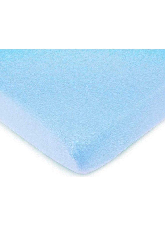 SHEETWORLD.COM SheetWorld Fitted 100% Cotton Jersey Pack N Play Sheet Fits Graco Square Play Yard 36 x 36, Organic Baby Blue, Made in USA - Image 2
