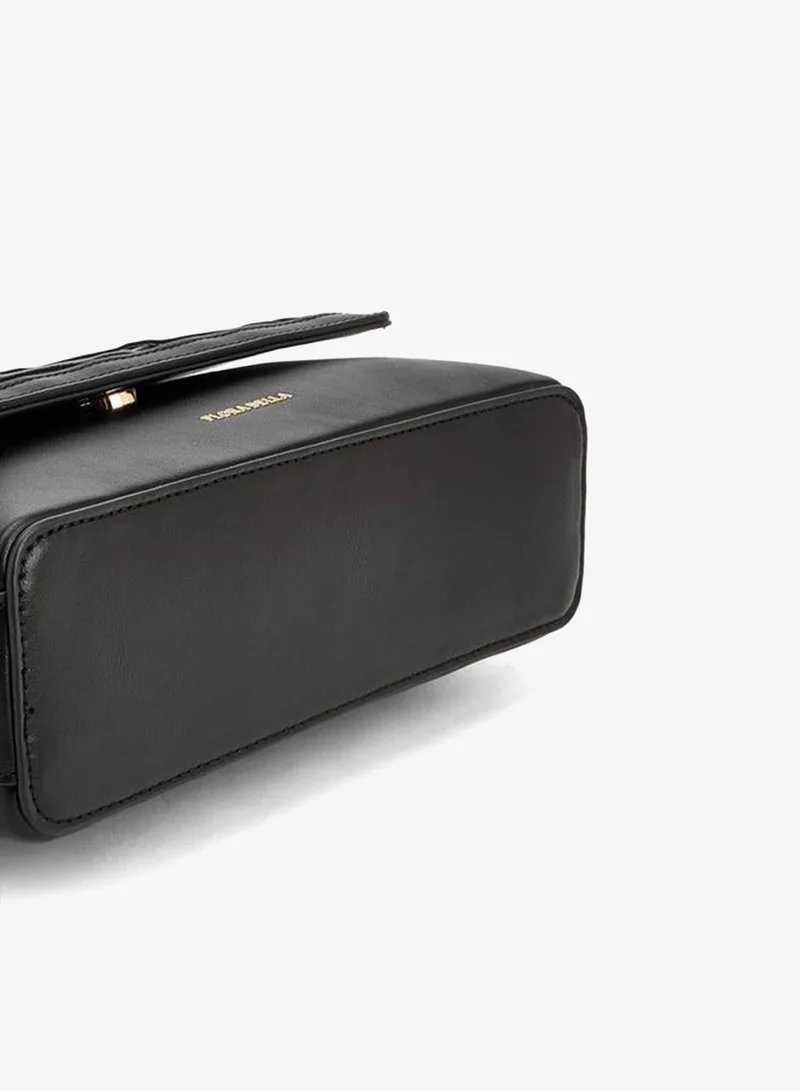 Flora Bella By Shoexpress BLACK Textured Crossbody Bag With Detachable Strap for Women | Best Price UAE